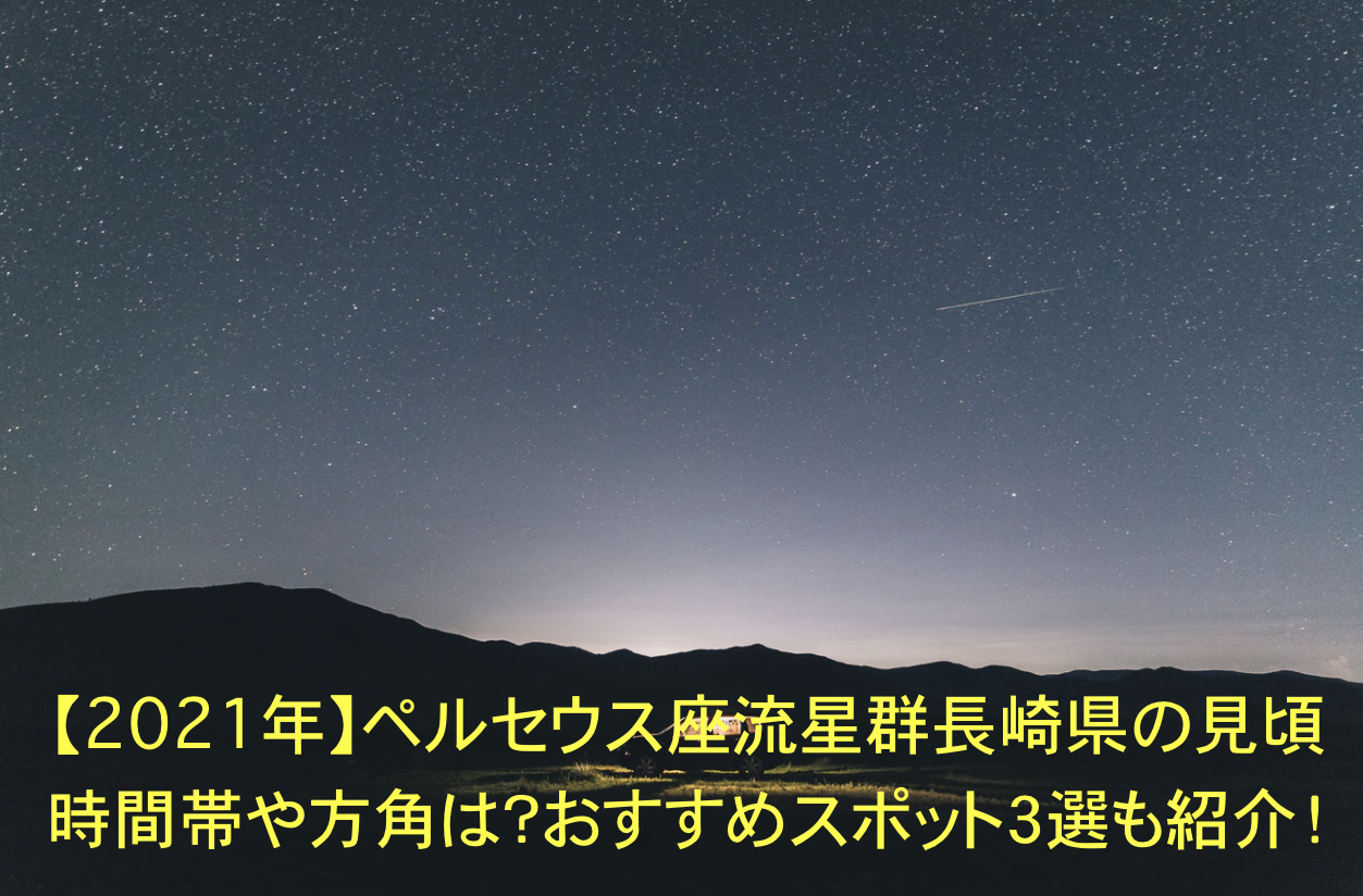 ペルセウス座流星群　長崎　見頃時間帯　方角　おすすめスポット